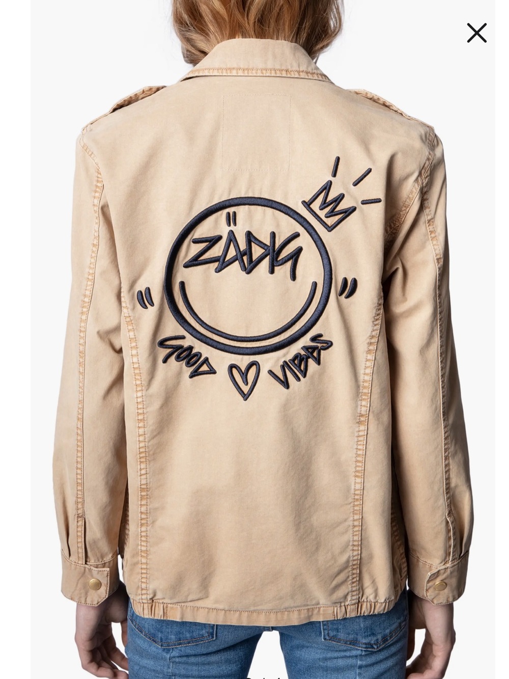 Zadig & Voltaire Live Happy Stretch Cotton Jacket safari style